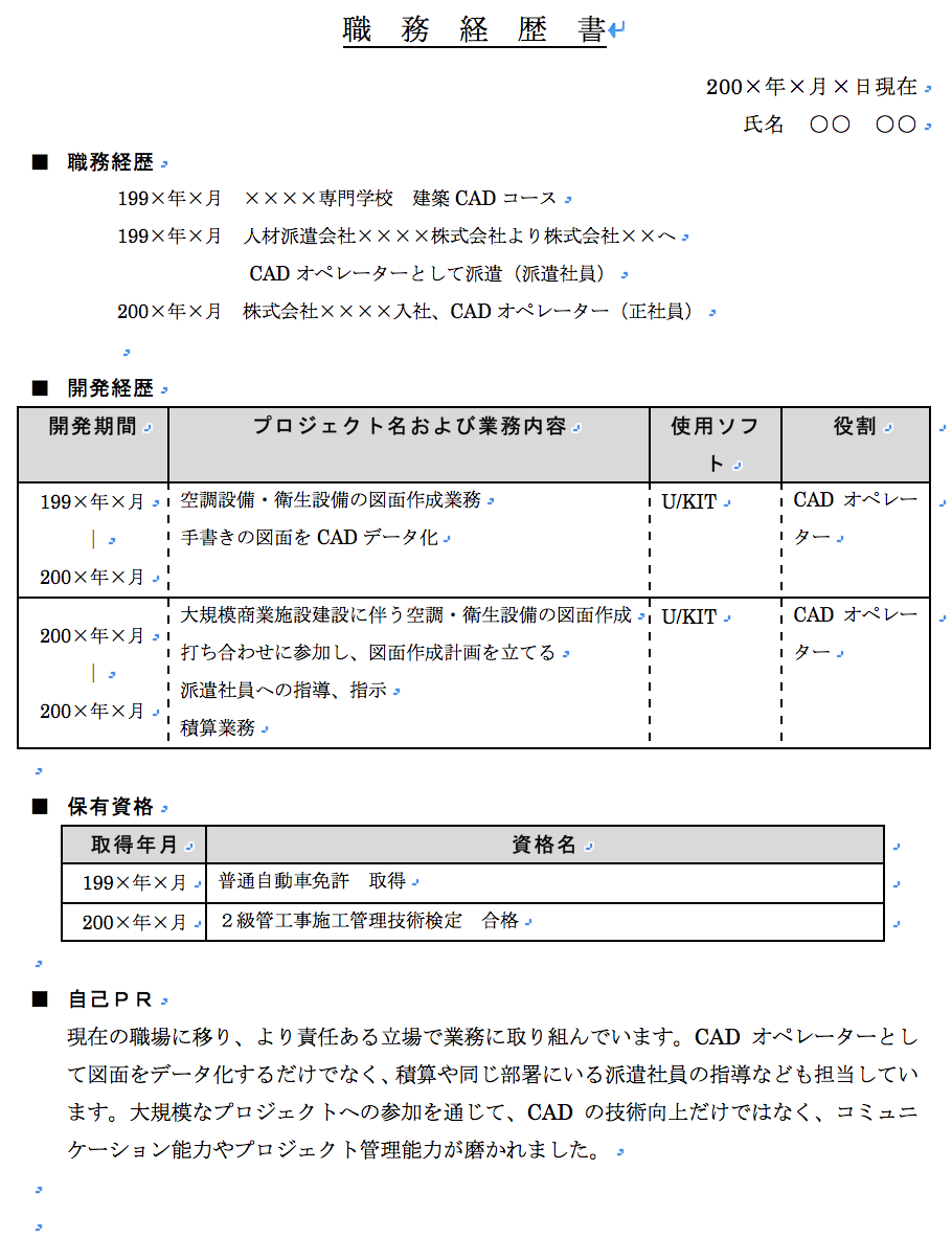 作りやすくて伝わる履歴書 職務経歴書テンプレート4選 ダウンロード無料 キャリモワ